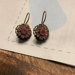 Vintage Kenny Ma of San Francisco Pink Rhinestone Earnings